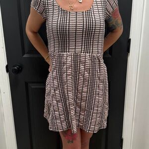 Love Reign pink and black babydoll mini dress. Size small